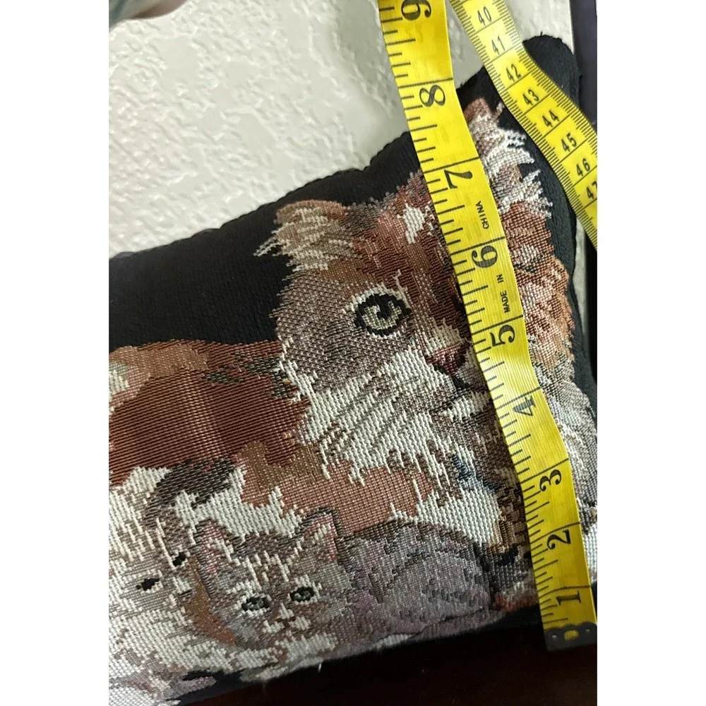 Tapestry Kitty Cats Long Door Draft Dodger Pillow Weighted Black Background